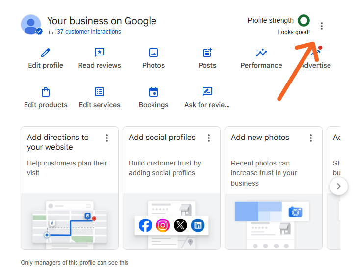 Google Business Profiel openen via het beheerpaneel Je bedrijf op Google